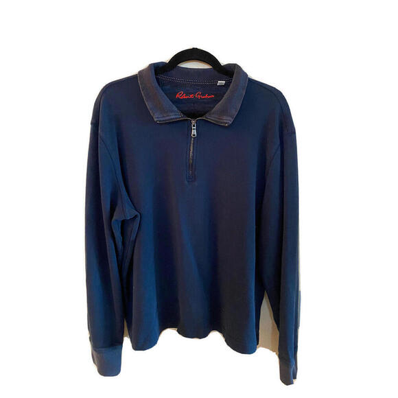Robert Graham Men's 1/4 Zip Pullover Sz. XL Navy Blue - Picture 1 of 6